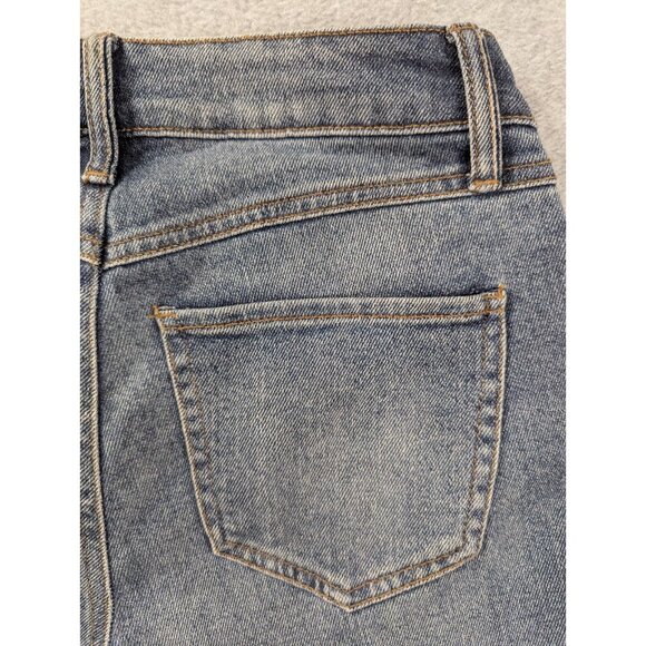 Rewash Jeans Womens Size 1 Blue Distressed Faded Whiskers Classic Straight Boho - Picture 10 of 13